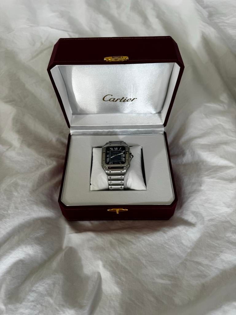 Cartier Santos horloge 41mm, Overige merken, Staal, Polshorloge, Ophalen of Verzenden
