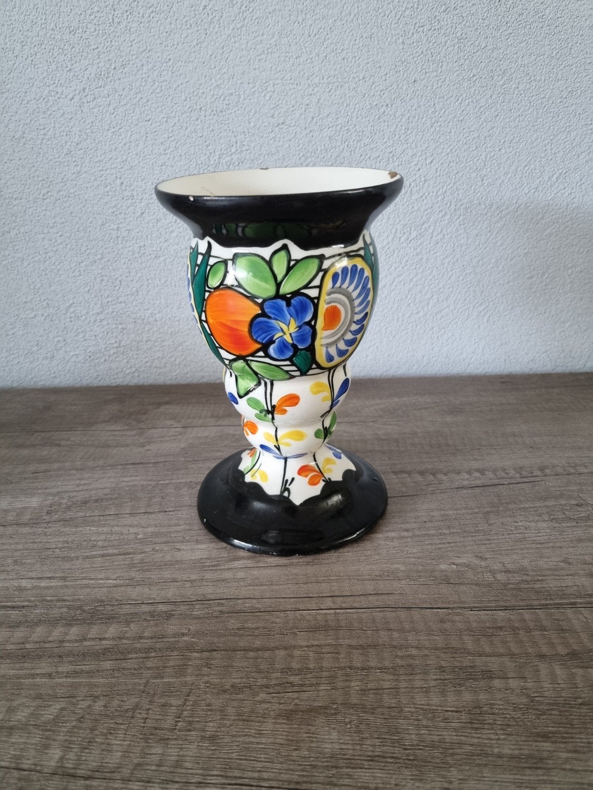 Vintage handgeschilderde bloemenvaas, Ophalen