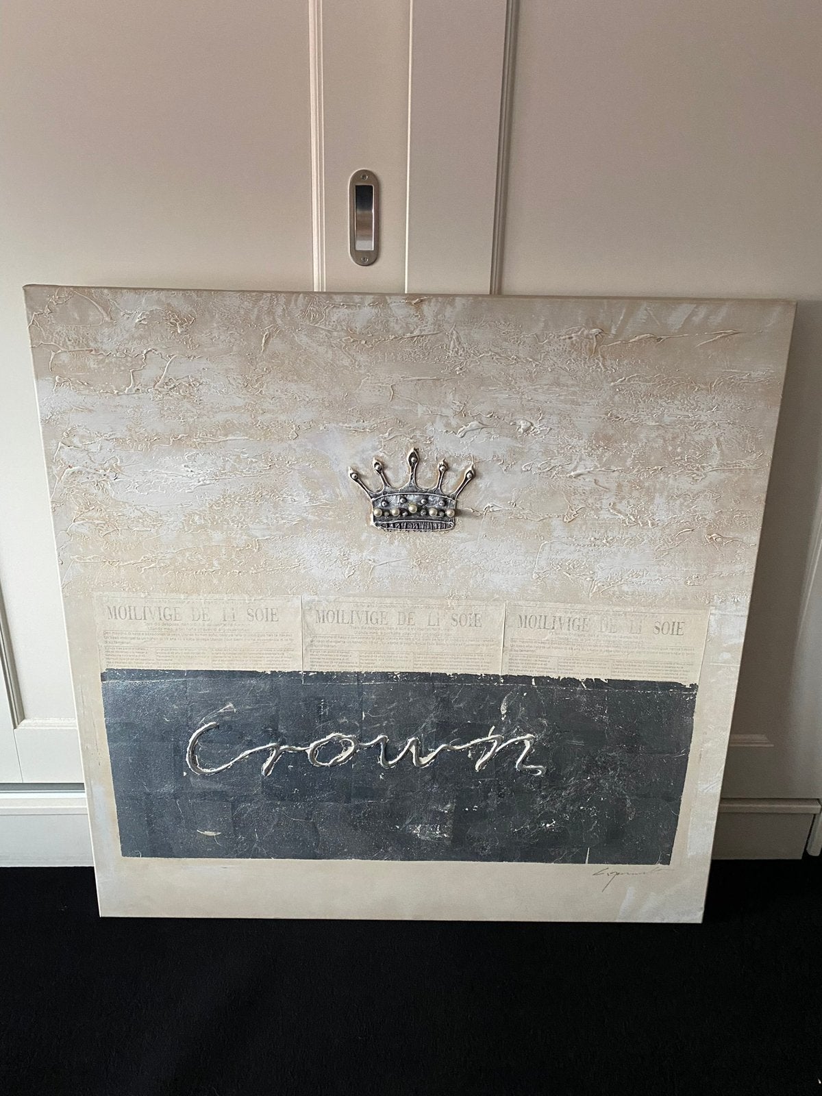 Groot Canvas schilderij ‘The Crown’, Huis en Inrichting, Ophalen, Zo goed als nieuw, Schilderij, 100 tot 125 cm