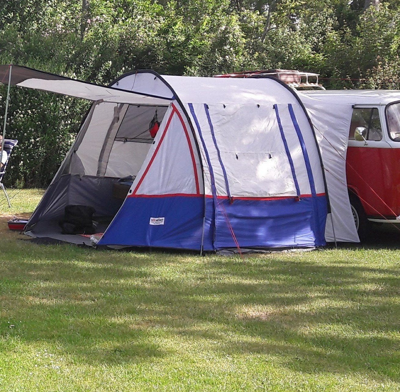 Reimo tour easy 2 bustent. 3x gebruikt grijs blauw, Ophalen, Zo goed als nieuw, Tot en met 2