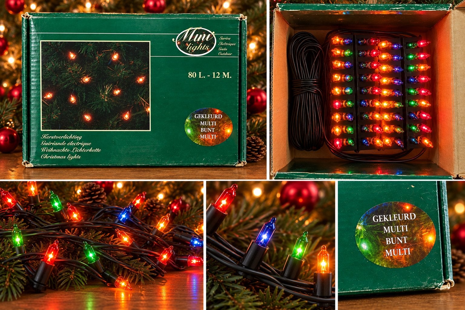 vintage Mini Lights kerstverlichting  gekleurd, Ophalen of Verzenden, Zo goed als nieuw