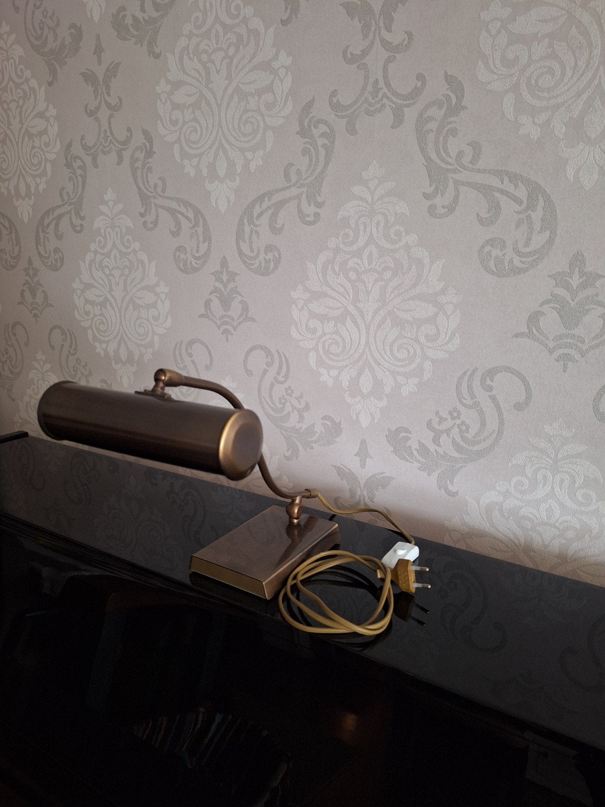 Elegante bronzen pianolamp, Ophalen of Verzenden, Zo goed als nieuw