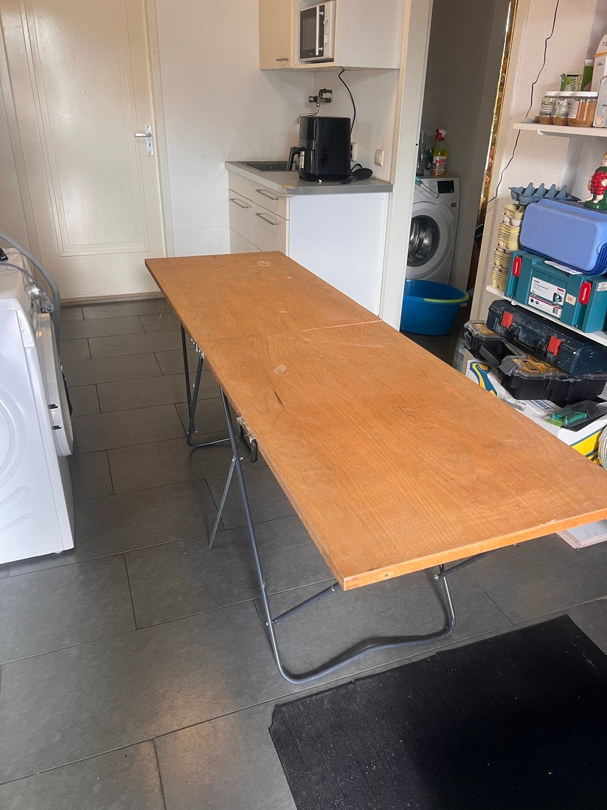 Opvouwbare houten tafel, Gebruikt, 150 tot 200 cm, Vier personen, Rechthoekig