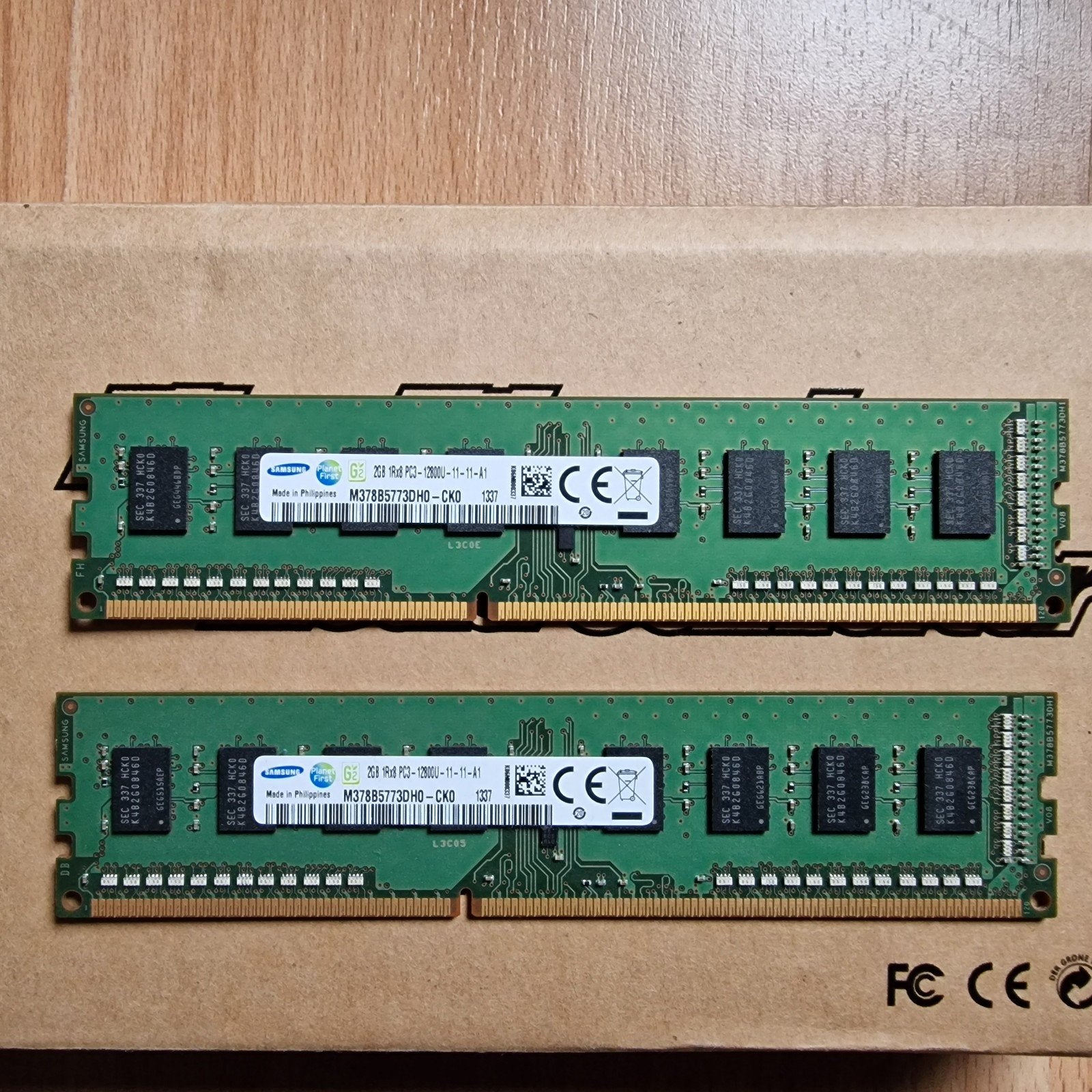 2x Samsung 2GB DDR3 RAM PC3-12800U Desktop Geheugen, Computers en Software, RAM geheugen, Gebruikt, DDR3, Ophalen of Verzenden