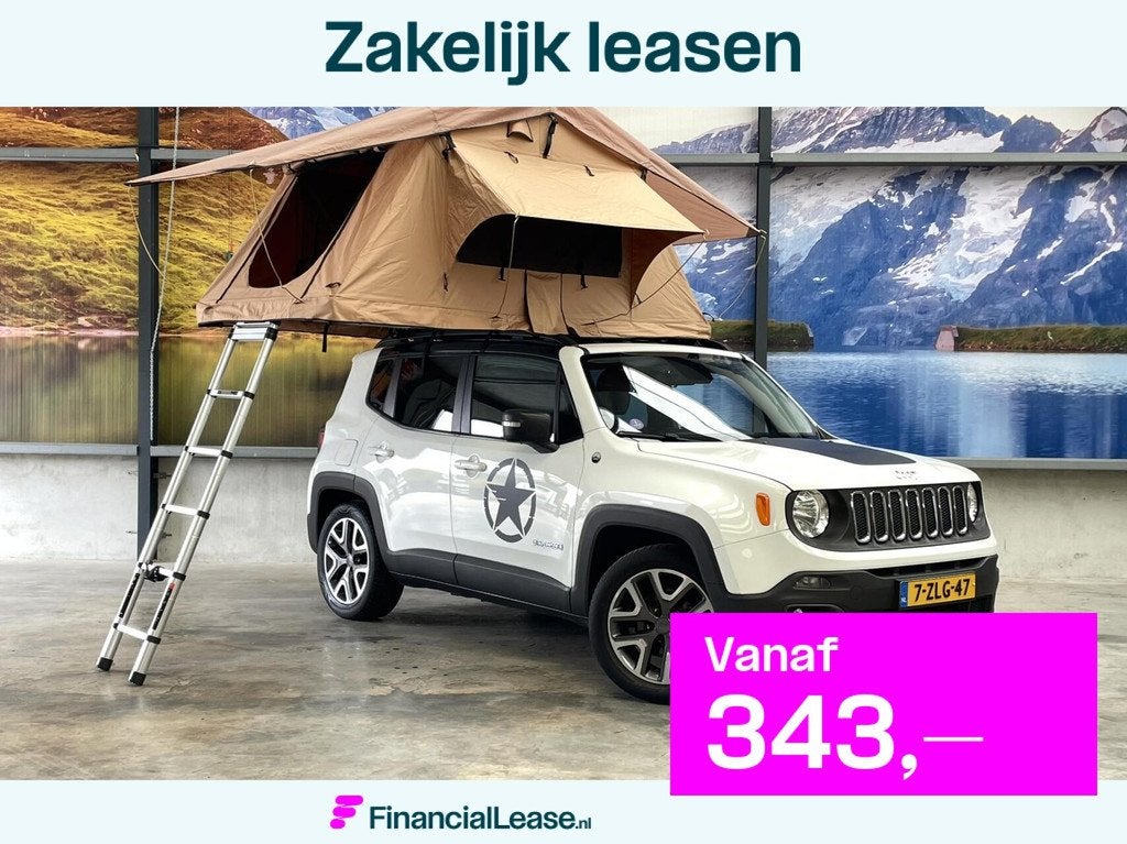Jeep Renegade 1.4 MultiAir 140PK / DAKTENT / CARPLAY / LEDER, Voorwielaandrijving, Gebruikt, 400 kg, Wit