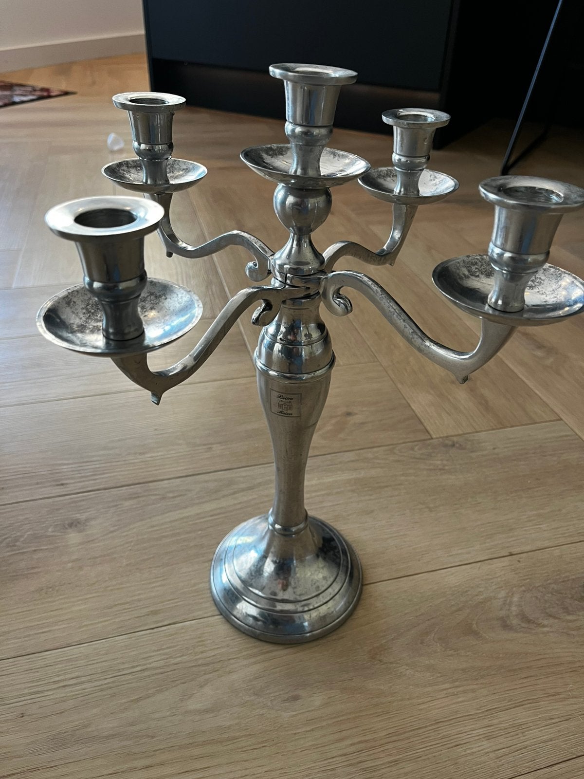 Rivièra Maison 5-armige kandelaar zilverkleurig 38 cm, Ophalen