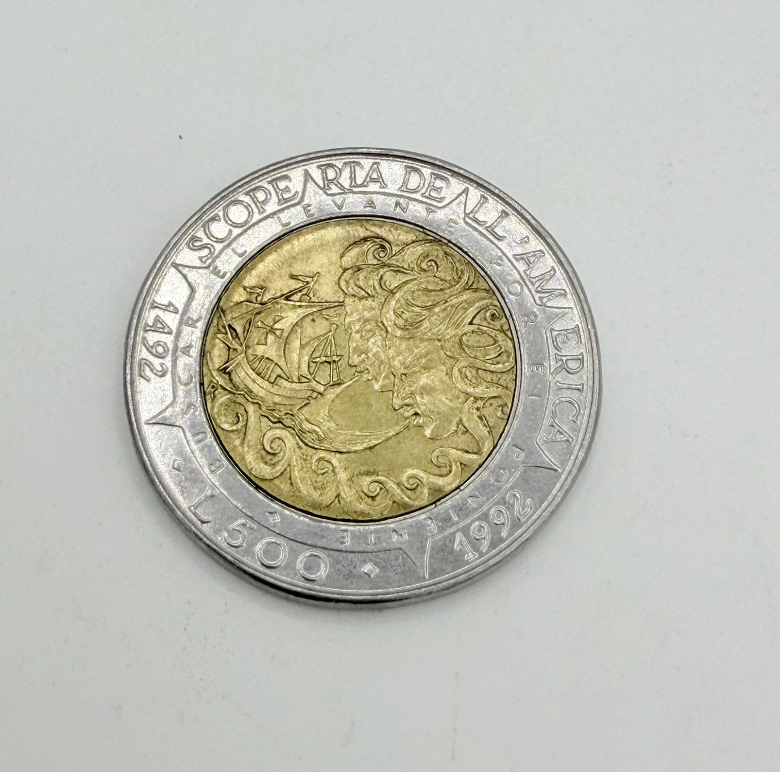 Oude munt - San Marino - 500 Lire - Columbus, Ophalen of Verzenden, San Marino, 2 euro