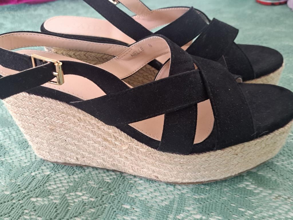 Zwarte espadrille sleehak sandalen merk Raid - Maat 41, Kleding | Dames, Schoenen, Zwart, Ophalen of Verzenden, Espadrilles of Moccasins
