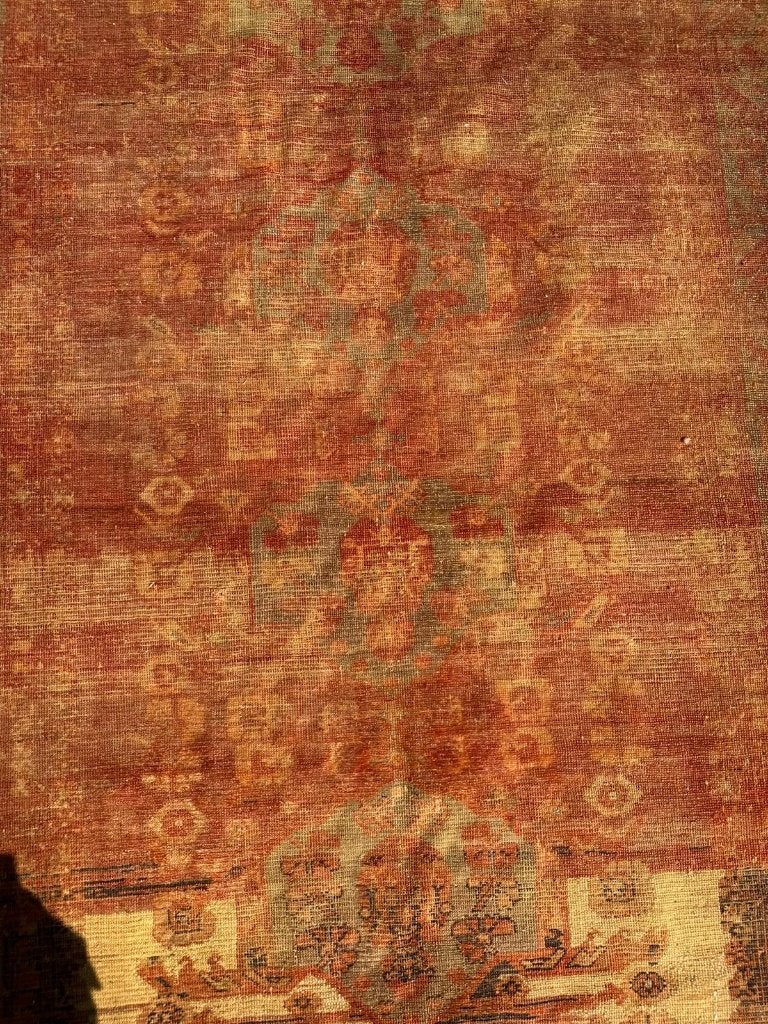 Antiek tapijt uit Noordwest-Iran –265145 cm– gele en oranje, Gebruikt, 100 tot 150 cm, Wol, 200 cm of meer