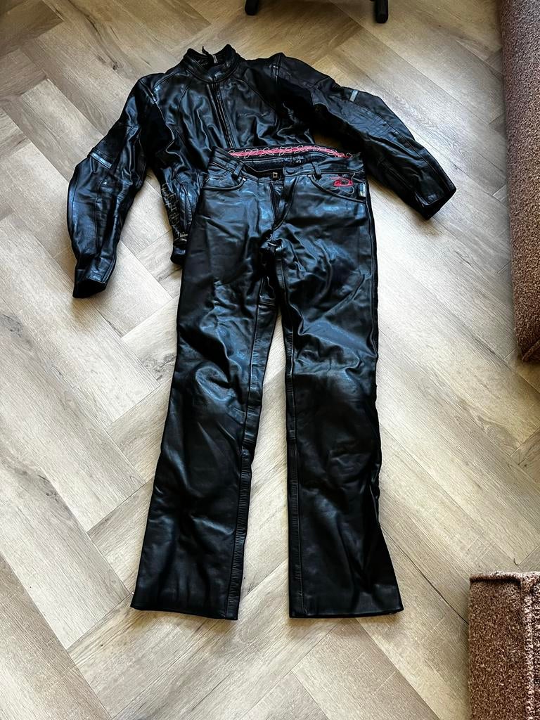 Difi Leren Motorjas en Broek voor dames - Zwart, Ophalen, Tweedehands, Dames, Jas | leer