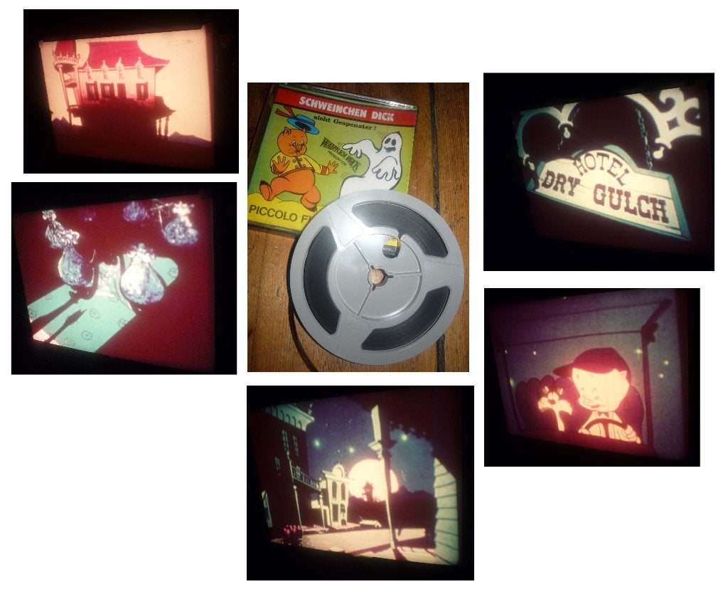 8mm film Porky Pig & Sylvester Ghosts 60mtr kleur silent, Ophalen of Verzenden, 8mm film