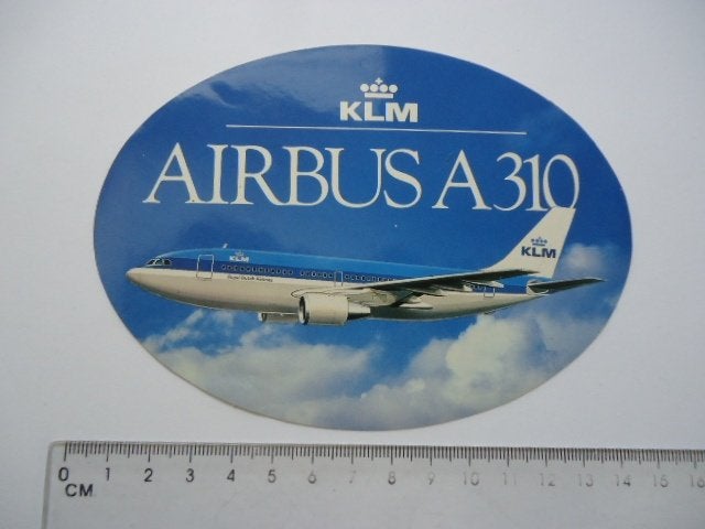 sticker oud KLM vliegtuig Airbus A310 vintage luchtvaart, Verzenden, Zo goed als nieuw, Bedrijf of Vereniging