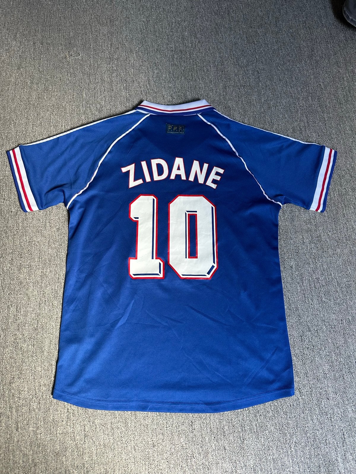 Zidane 10 Frankrijk Thuisshirt WK 1998, Ophalen of Verzenden, Gedragen, Overige maten, Blauw
