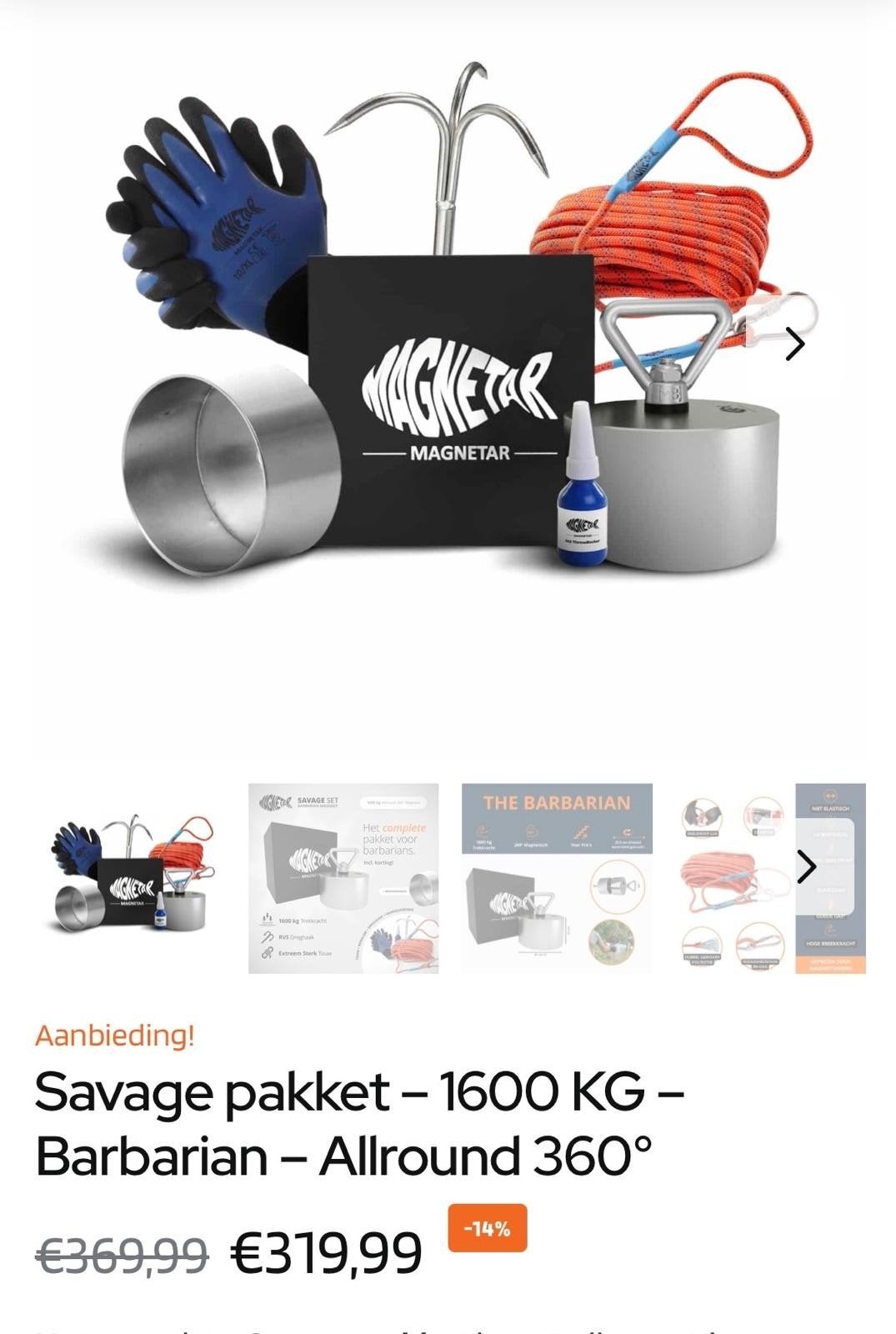 Magnetar Savage Pakket - 1600 KG Barbarian Trekkracht, Hobby en Vrije tijd, Ophalen of Verzenden, Zo goed als nieuw