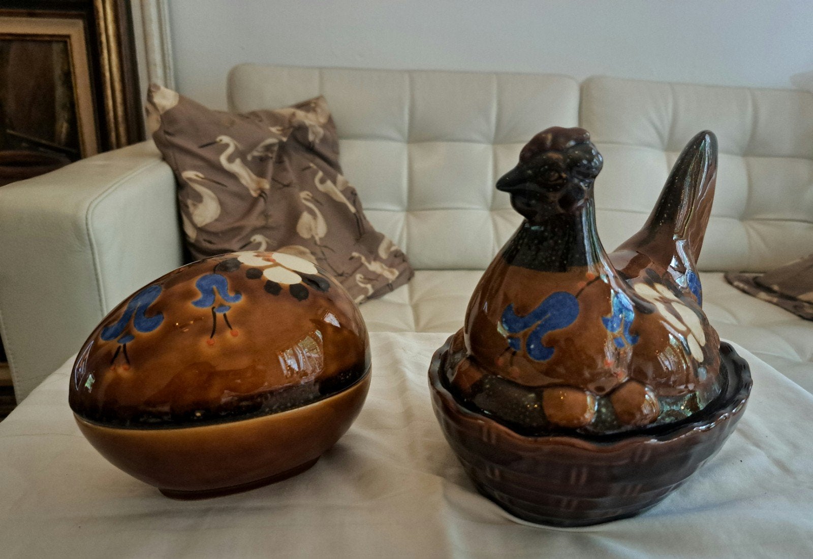 Schramberg Majolica de kip en het ei !! Pasen, Antiek en Kunst, Ophalen of Verzenden