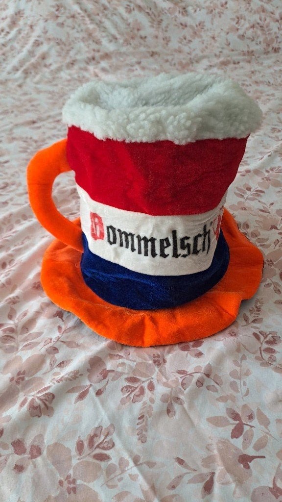 Dommelsch Bierpul Hoed - Oranje, Rood, Wit, Blauw, Verzamelen, Biermerken, Ophalen of Verzenden, Zo goed als nieuw, Pul(len), Dommelsch