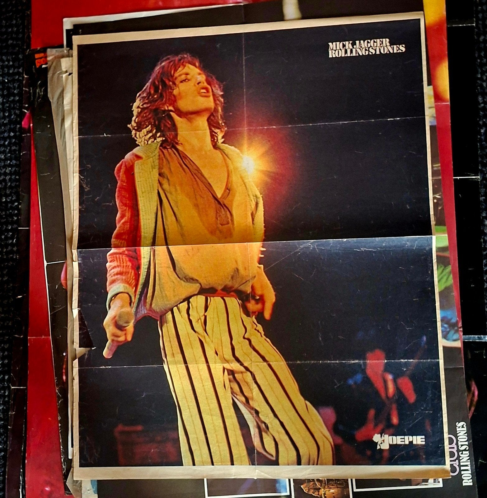 Mick Jagger Rolling Stones Poster (Vintage), Ophalen of Verzenden, A1 t/m A3, Muziek, Rechthoekig Staand
