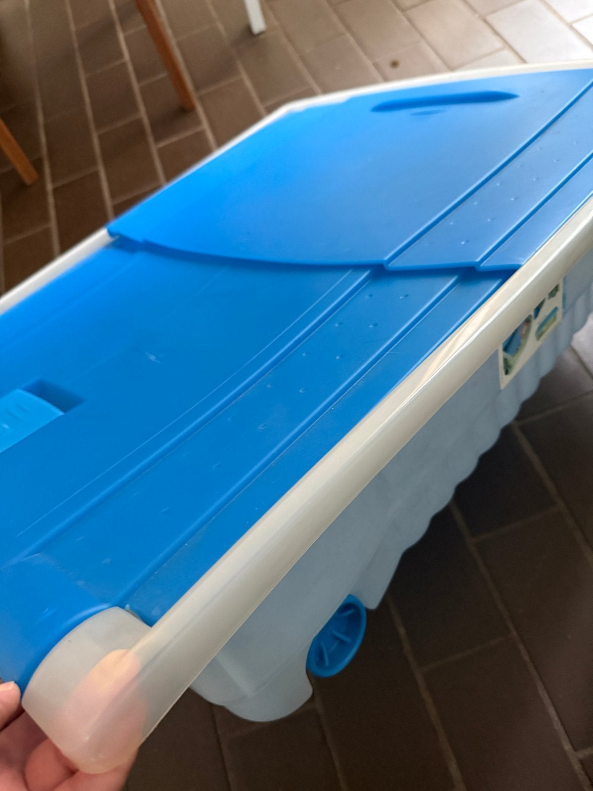 Grote Opbergbak met wielen - Blauw/Wit, Ophalen, Gebruikt, Blauw, Kunststof