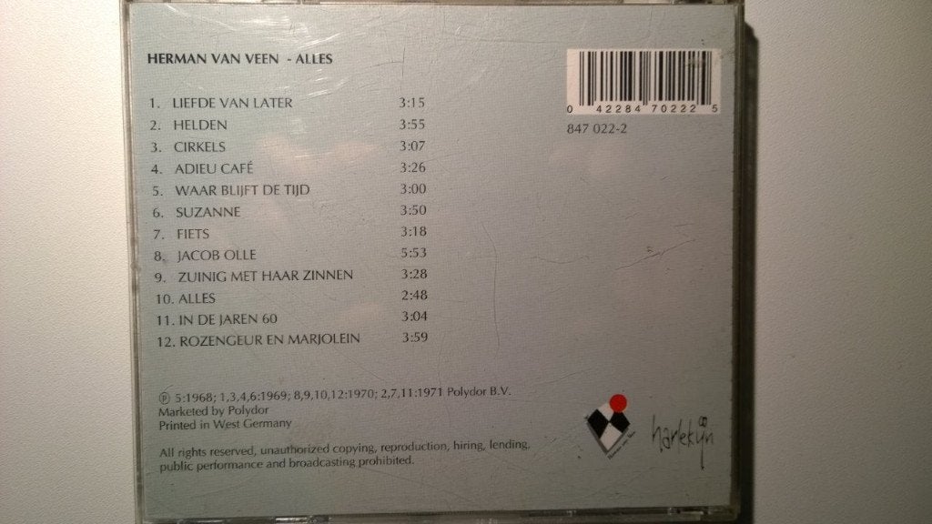Herman van Veen - Alles, Ophalen of Verzenden, Zo goed als nieuw, Pop