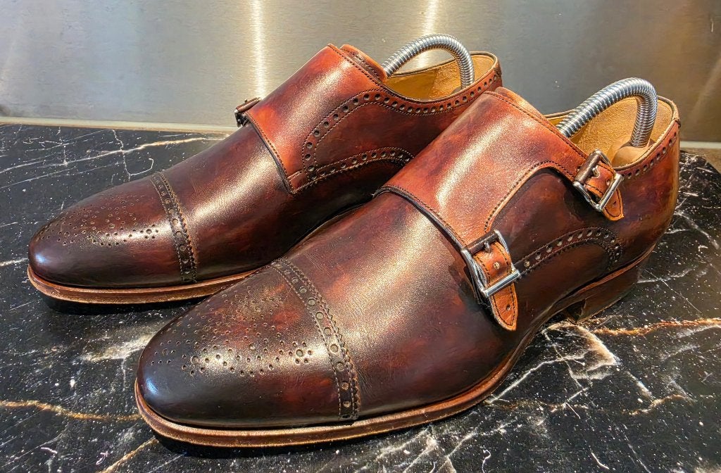 Magnanni double-monk herenschoenen maat 42, Bruin, Ophalen of Verzenden, Magnanni, Gespschoenen