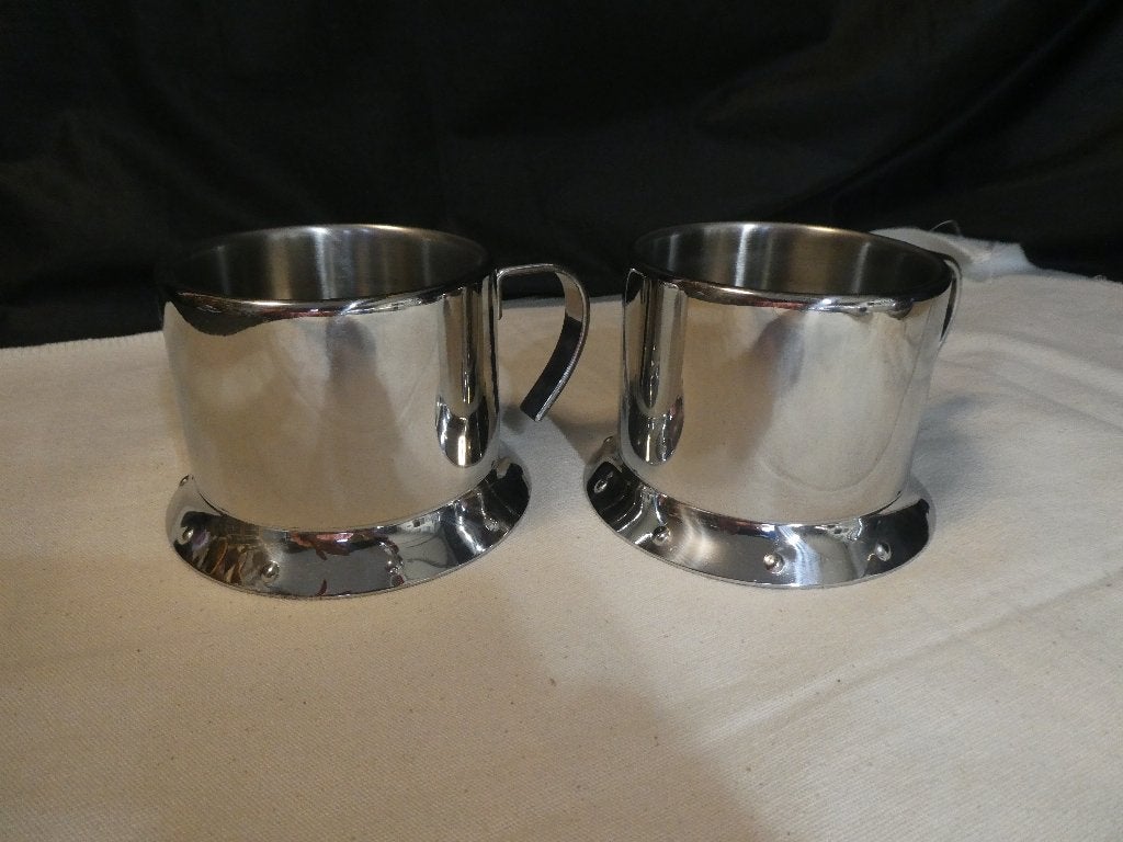 Jaren 80 Vintage Meber Italy 18/10 cappuccino koppen, Overige materialen, Gebruikt, Ophalen of Verzenden, Overige stijlen
