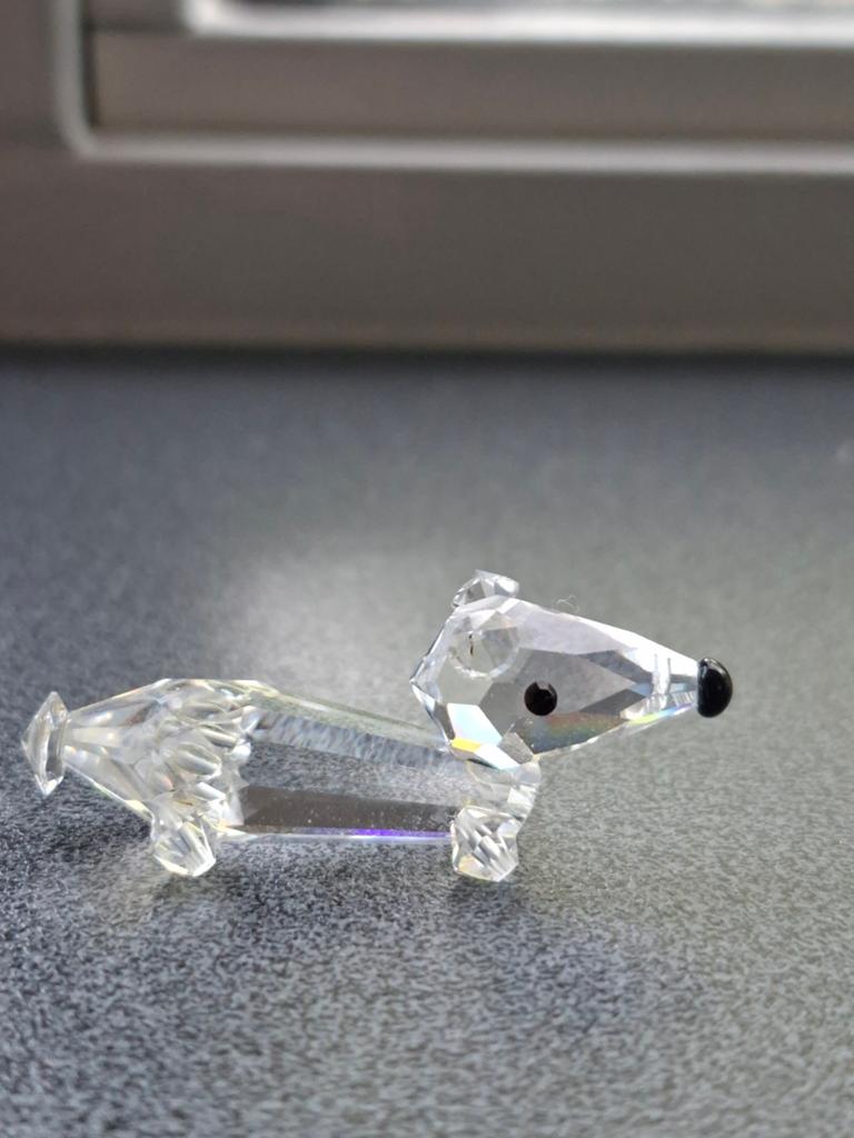 Kristal Teckel Hondje Figuurtje, Verzamelen, Swarovski, Zo goed als nieuw, Figuurtje, Ophalen of Verzenden