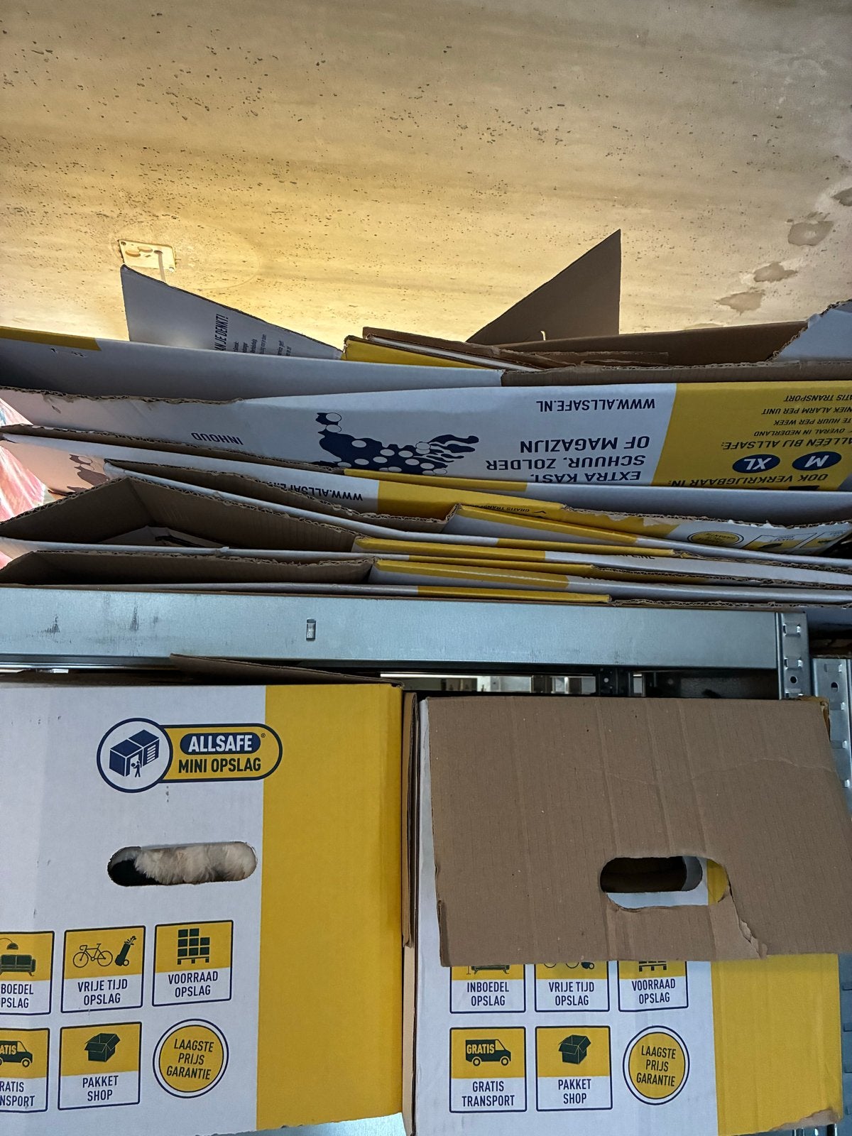 10 Allsafe Verhuisdozen en paar action verhuisdozen, Doe-het-zelf en Verbouw, Kratten en Dozen, Ophalen, 40 tot 60 cm, Opvouwbaar