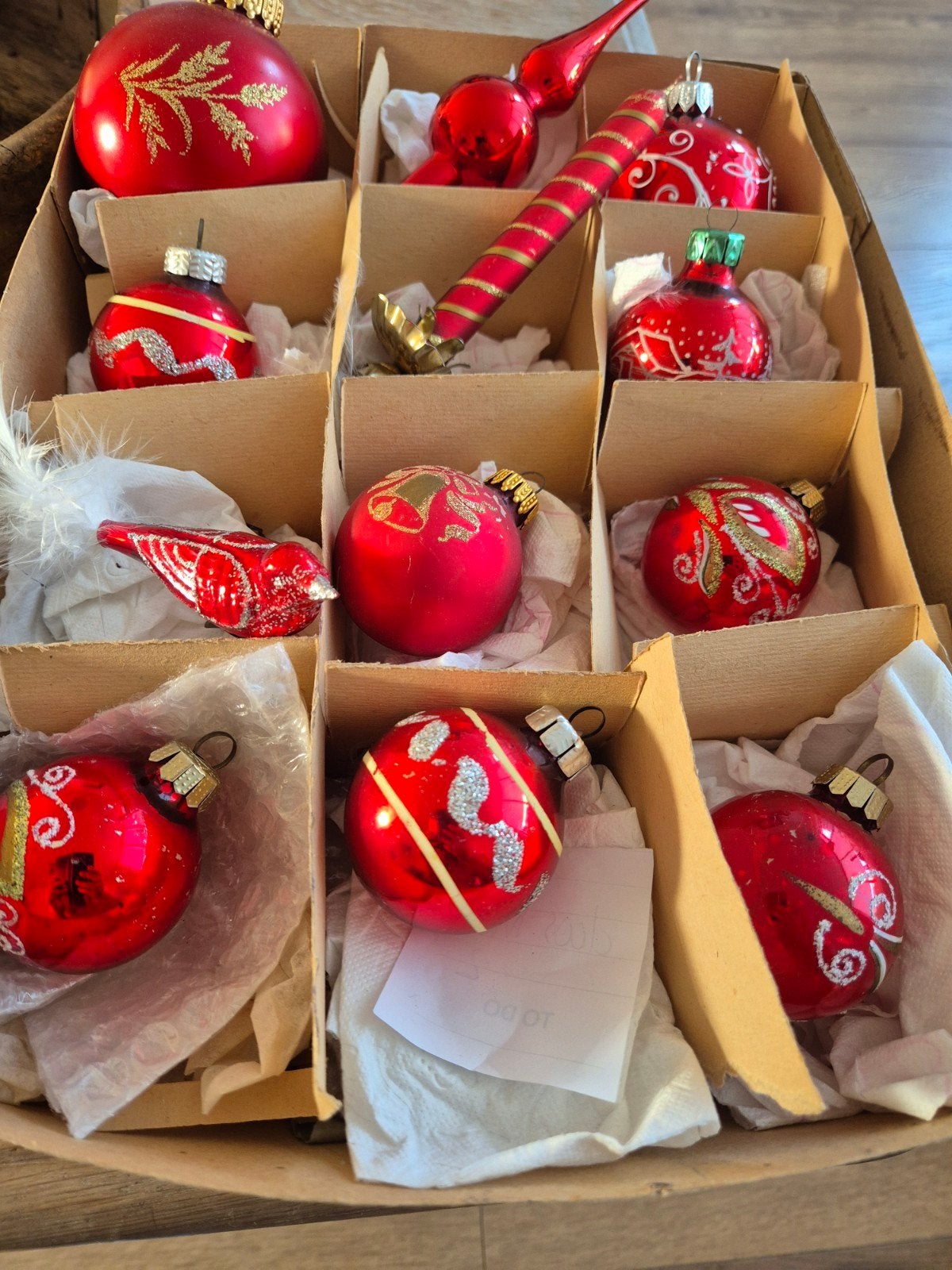 vintage doos kerstballen, Ophalen of Verzenden