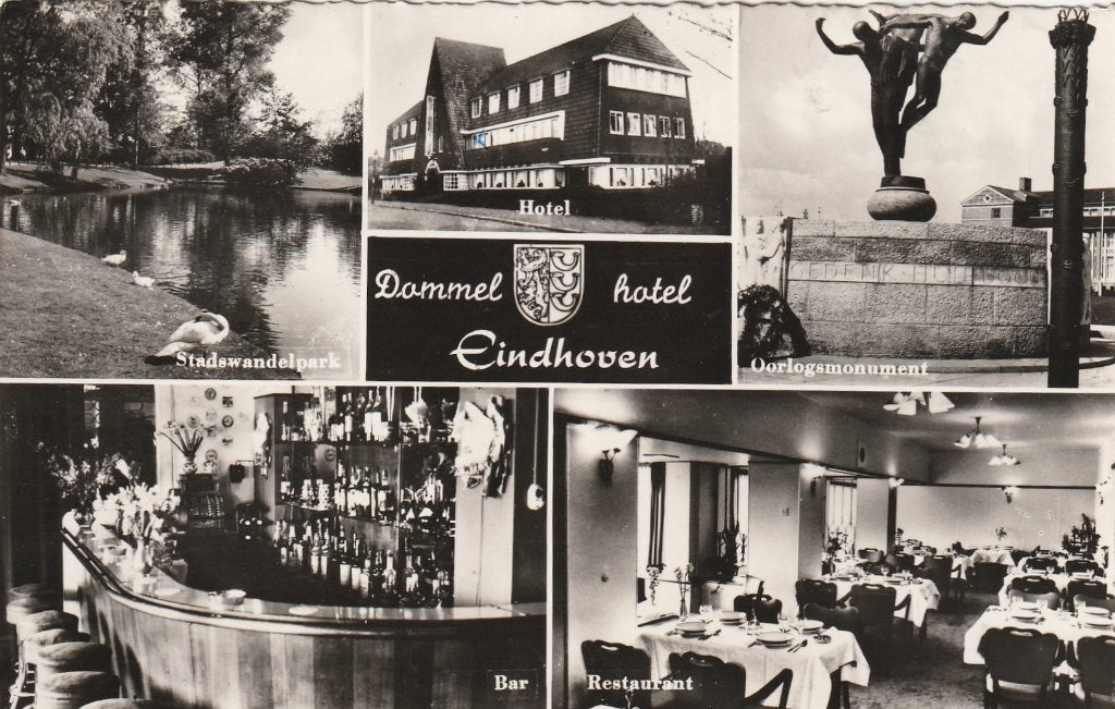 Eindhoven - Dommel Hotel Eindhoven (5-luik, ca. 1958)., Verzamelen, Ophalen of Verzenden, 1940 tot 1960, Noord-Brabant
