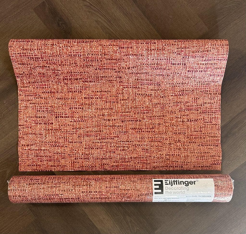 Behang Eijffinger Vintl 340535 koraal, 1,5 rol, nieuw, Overige merken, Modern, Ophalen of Verzenden, Roze
