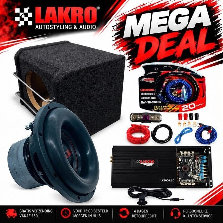 lakro SPL pack-3 2000watt 10inch, Auto diversen, Niet ingevuld, Niet ingevuld, Nieuw, Ophalen of Verzenden