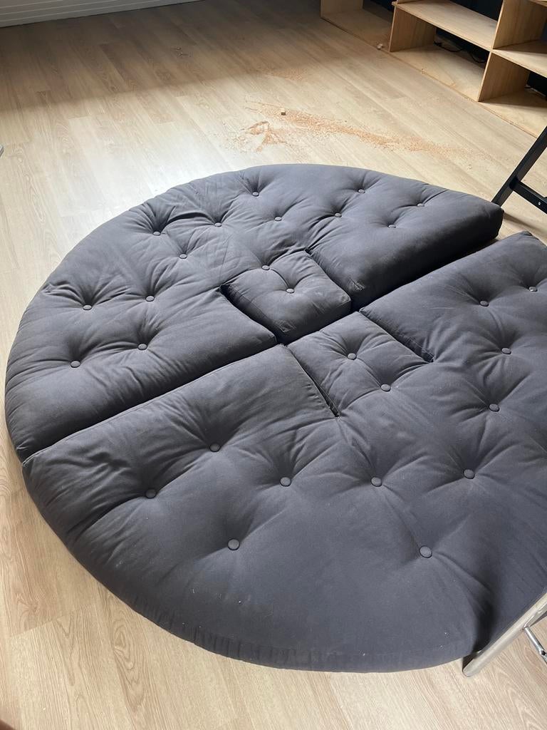 Rond futon matras - Donkergrijs, Ophalen, Zo goed als nieuw