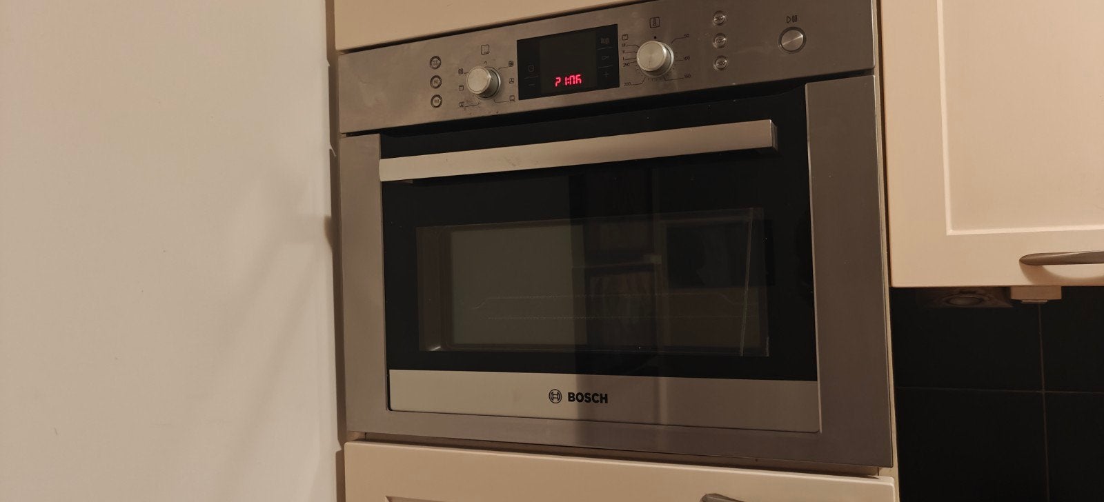 Bosch combi magnetron, oven, gril, Ophalen, Grill, Inbouw, 45 tot 60 cm