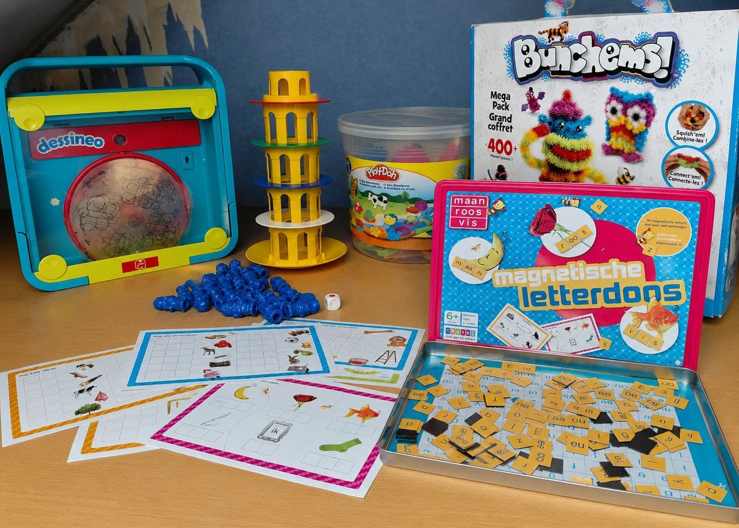 Bunchems, Dessineo, Letterdons, Play-Doh, Ophalen, Gebruikt, Taal en Lezen