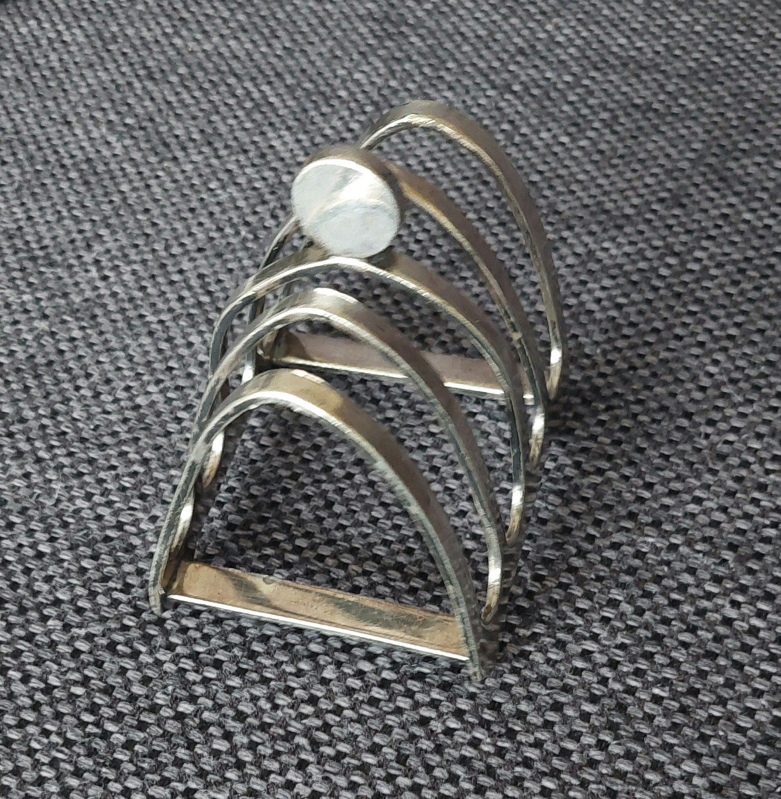 Verzilverd, antiek toast rack. Gemerkt. Kadotip., Ophalen of Verzenden
