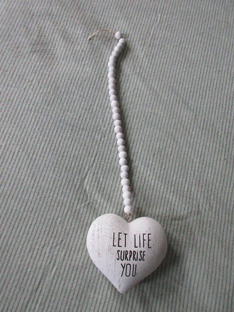 Decoratie hart hanger. Let life surprise you, Ophalen of Verzenden, Nieuw