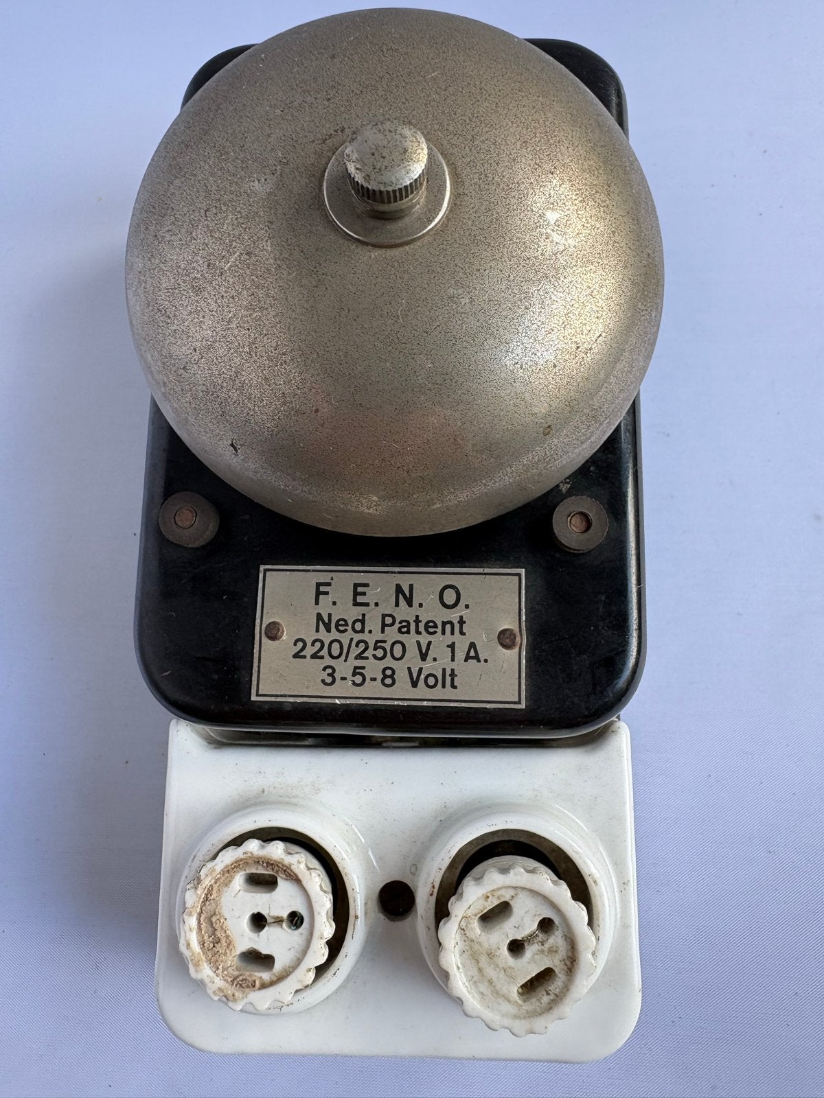 Vintage F.E.N.O. Deurbel met porseleinen fittingen, Ophalen of Verzenden