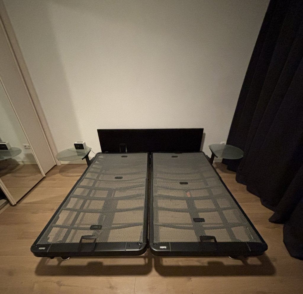Auping Royal M4 180 bij 200 met spiraalbodem, Ophalen, Gebruikt, Tweepersoons, Bedbodem