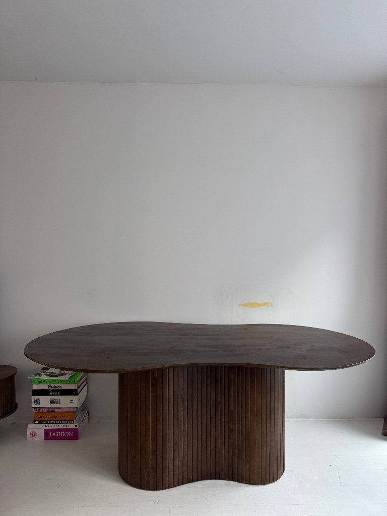 Organische mangohouten tafel 200x110cm, Huis en Inrichting, Tafels | Eettafels, Ophalen, 100 tot 150 cm, Vijf personen of meer