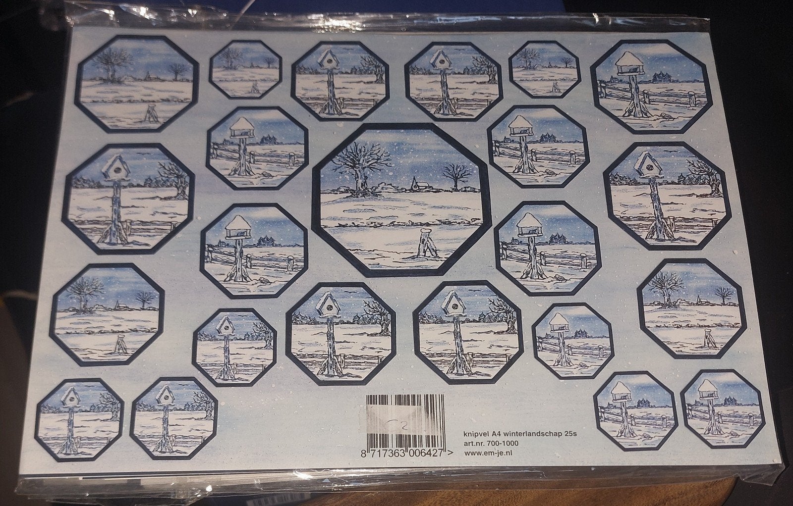 Winterboekje-pakket met knipvellen en kaarten, Hobby en Vrije tijd, Nieuw, Meerkleurig, Ophalen of Verzenden, Papier of Karton