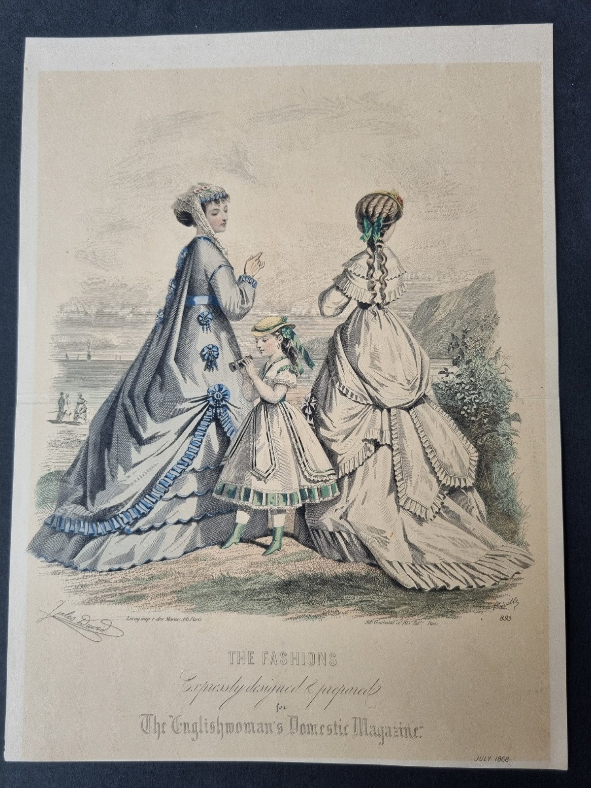 Set van 6 antieke mode prenten - Le Moniteur de la Mode, Ophalen of Verzenden, Prent, Origineel