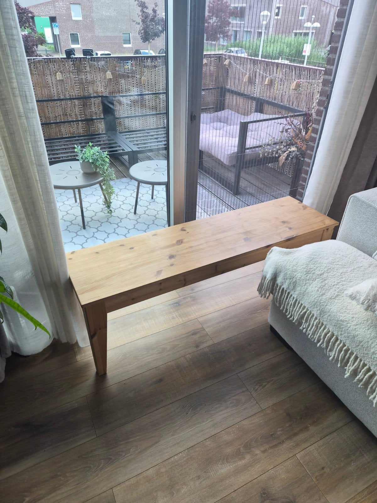 Houten bankje., Ophalen of Verzenden, Minder dan 10 m², Parket