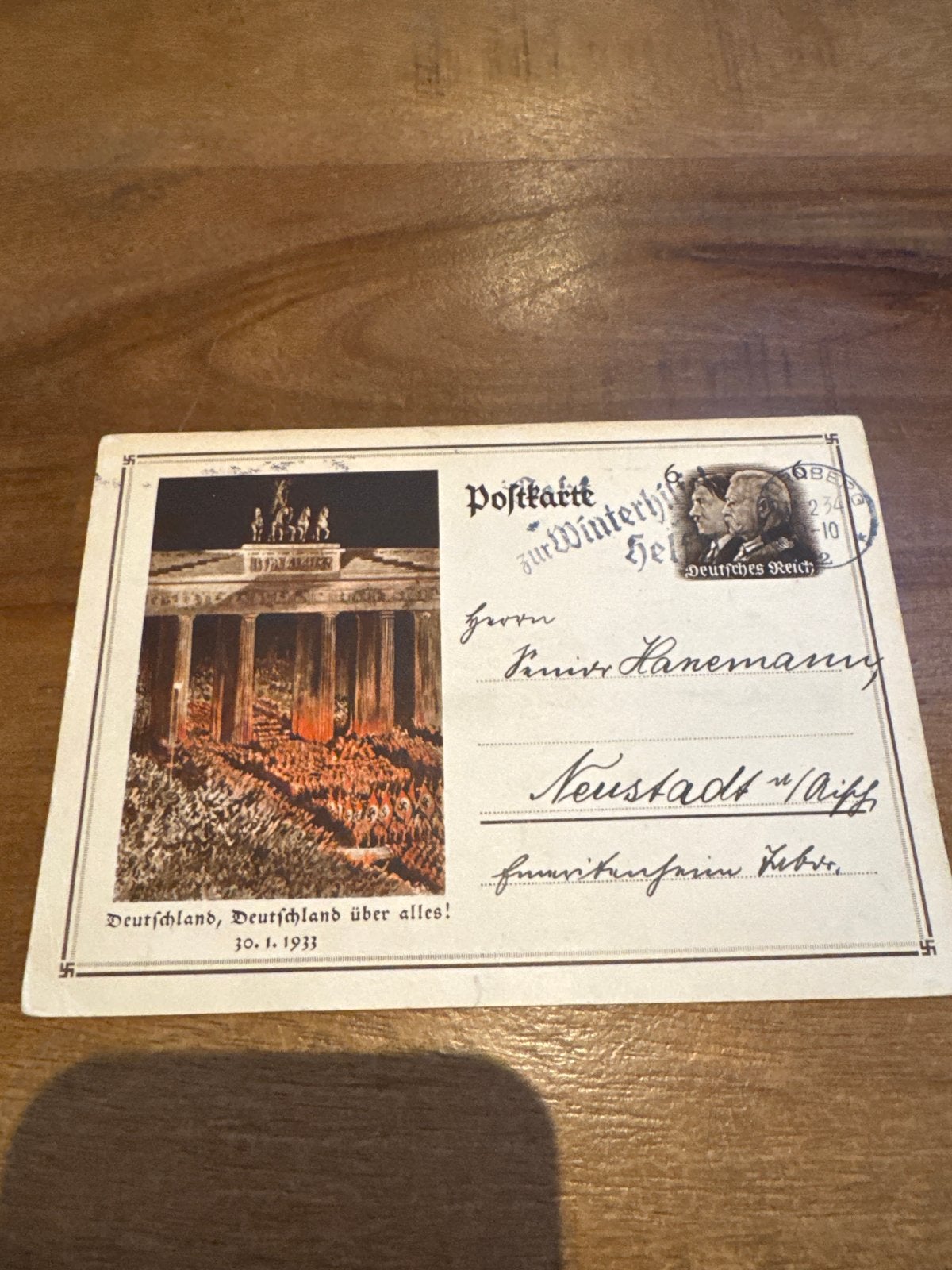 Zeldzame Duitse Winterhilfswerk ansichtkaart 1933, Ophalen of Verzenden, 1920 tot 1940, Gelopen, Duitsland