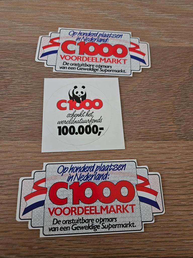 C1000 Supermarkt stickers, Ophalen of Verzenden, Zo goed als nieuw