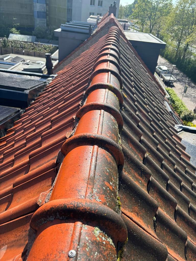 Dakpannen reinigen en coaten, Doe-het-zelf en Verbouw, Dakpannen en Dakbedekking, Gebruikt, Dakpannen, Steen of Klei, Rood, 15 m² of meer