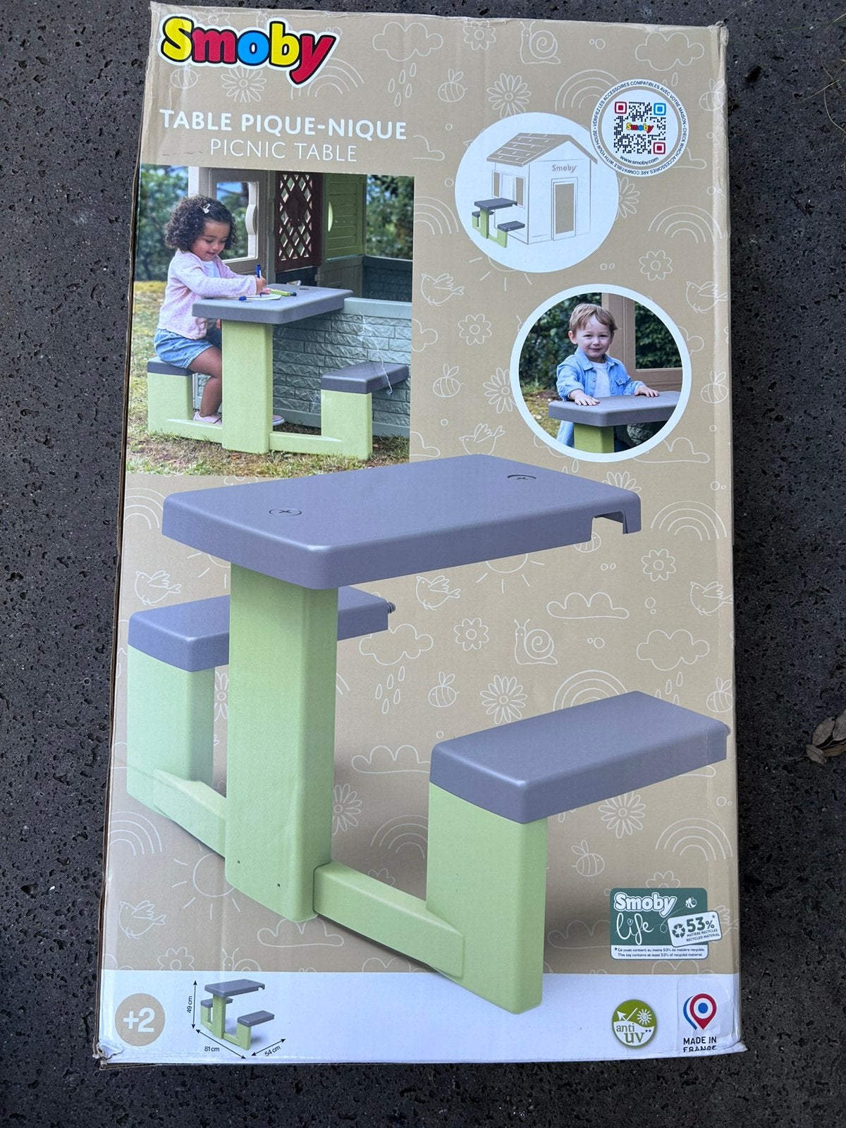 Smoby speelhuis accessoire - Picknicktafel nieuw in de doos, Ophalen of Verzenden, Nieuw