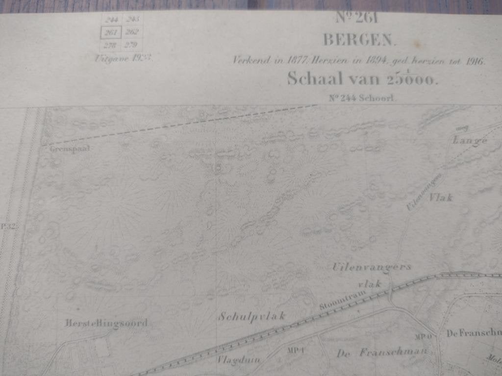 261 / Bergen Oostdorp Wimmernum Plattegrond 1923, Antiek en Kunst, Ophalen of Verzenden