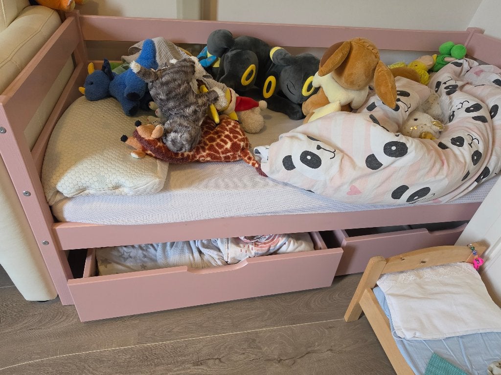 Compleet kinderbed roze Hoppekids, 70 tot 85 cm, Zo goed als nieuw, 160 tot 180 cm, Ophalen