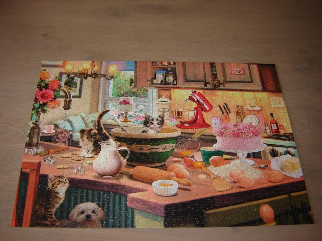 Puzzel Schmidt Steve Read AAN DE KEUKENTAFEL 1000 st., Ophalen of Verzenden, 500 t/m 1500 stukjes, Zo goed als nieuw, Legpuzzel