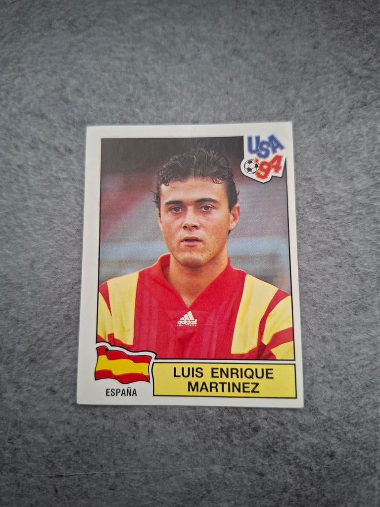 Panini sticker WK 94 USA. Luis Enrique Martinez Spanje., Verzenden, Zo goed als nieuw, Sticker